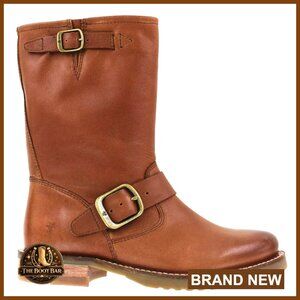 Full-Grain Leather Motorcycle Boots with Goodyear Welt Construction